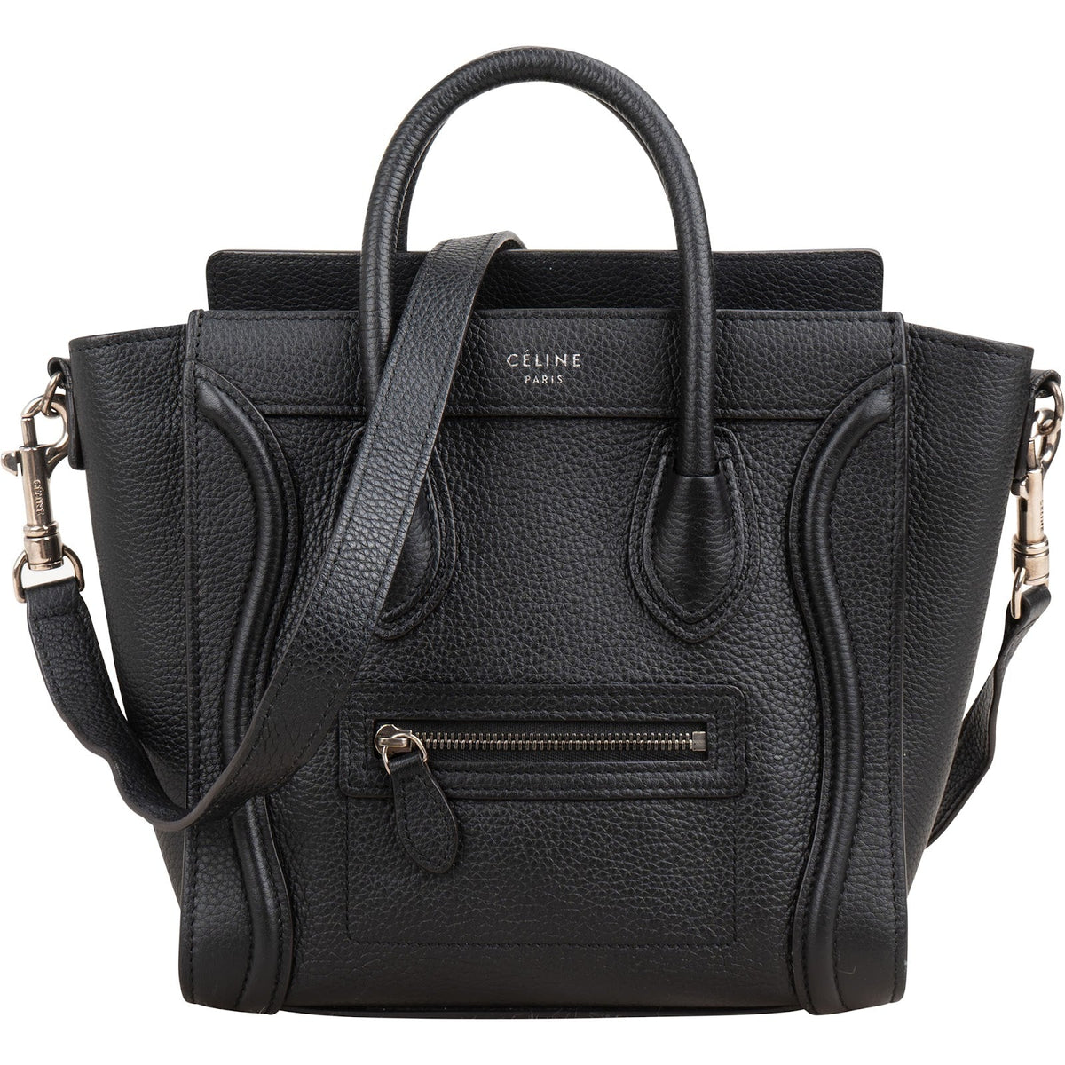 Céline Grained Calfskin Luggage Crossbody Handbag