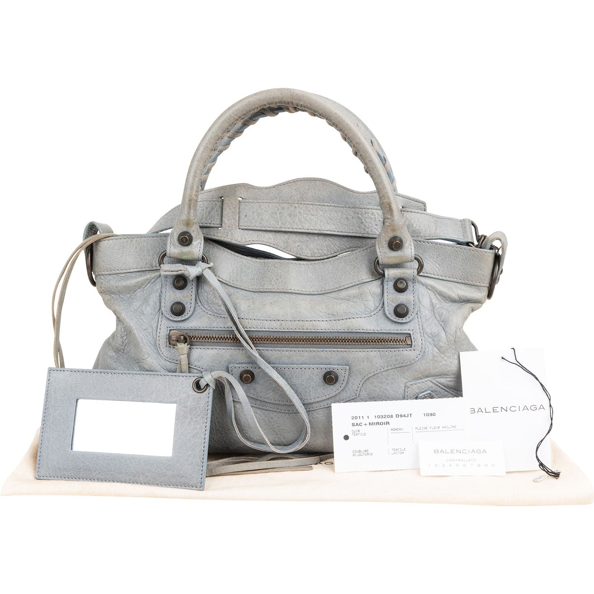 Balenciaga Grey Leather Classic City Handbag