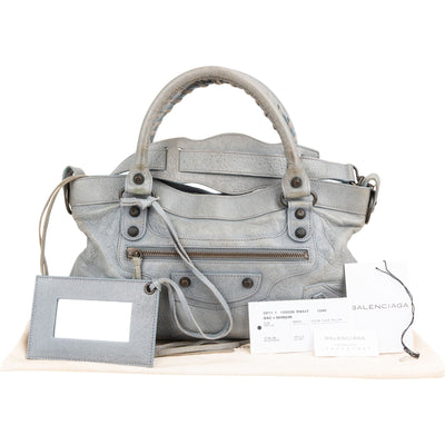 Balenciaga Grey Leather Classic City Handbag