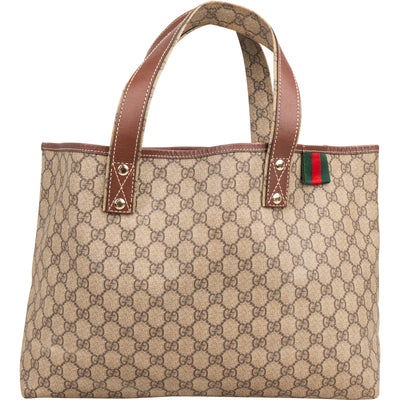 Gucci Monogram GG Supreme Web Tote Handbag