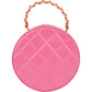 Chanel Iconic Quilted Patent Leather Round Vanity Handbag
