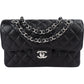 Chanel Quilted Caviar Leather Palladium Small Double Flap Shoulder Bag