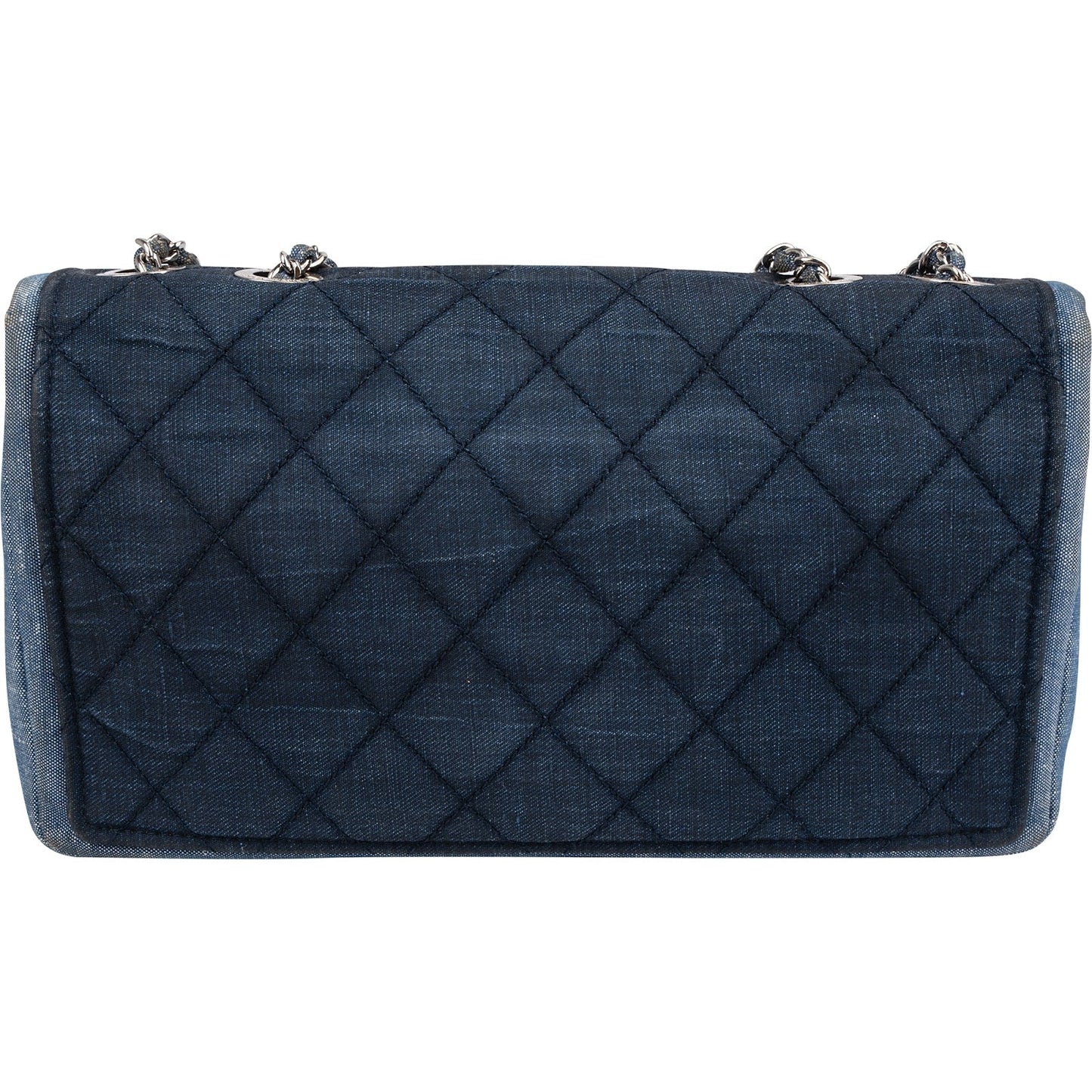 Chanel Quilted Denim Medium Single Flap Crossbody Bag