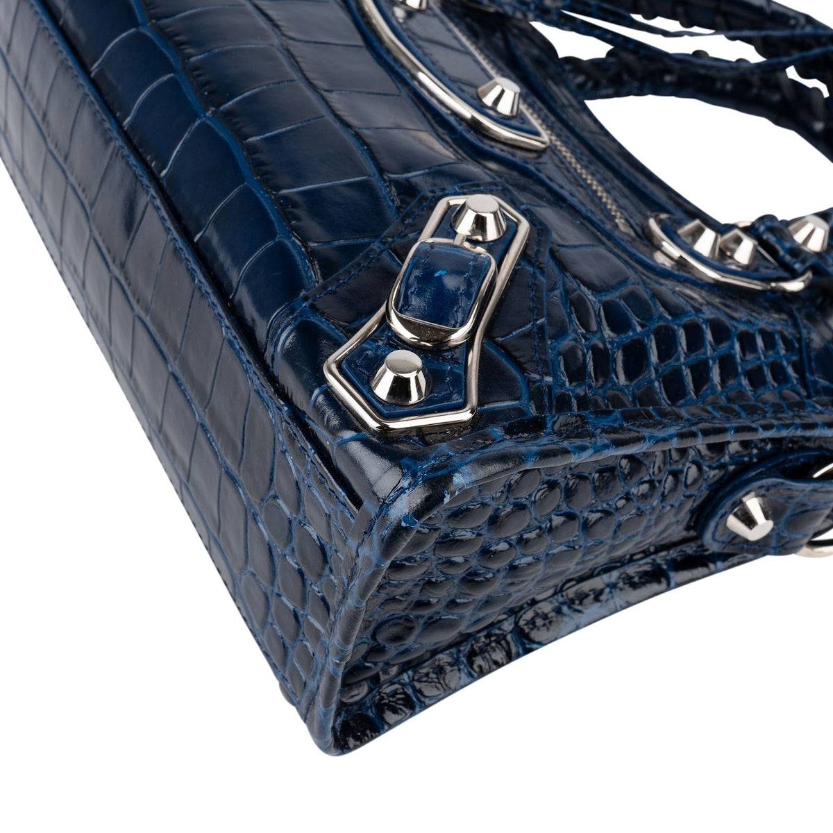 Balenciaga Croc-Embossed Leather Neo Cagole City Handbag