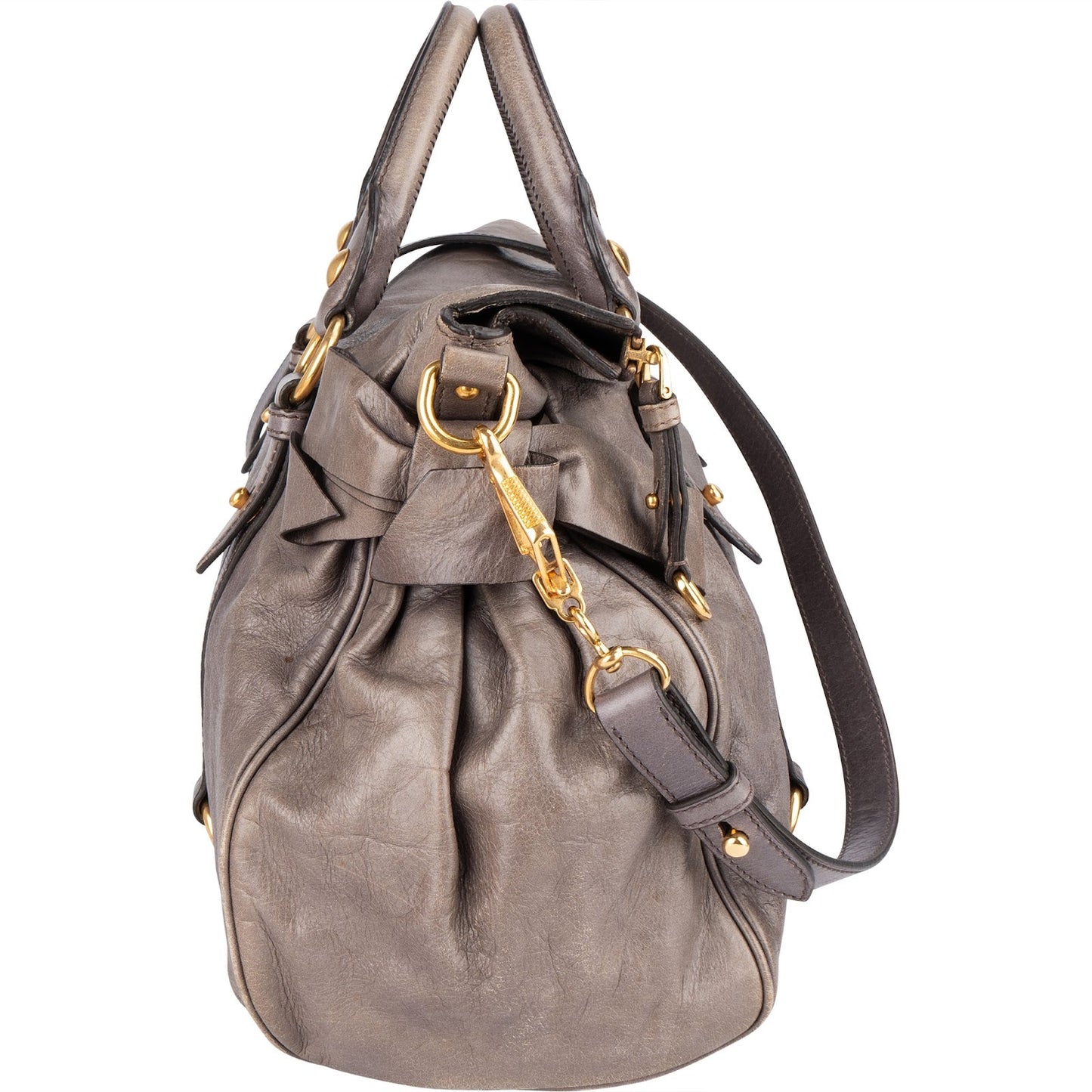 Miu Miu Vitello Lux Leather City Handbag