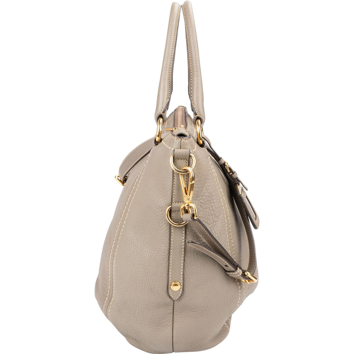 Prada Hobo aus taupefarbenem Vitello-Daino-Leder – Ansicht 4