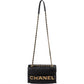 Chanel Quilted Lambskin Chain Spellout Letters Single Flap Crossbody Bag