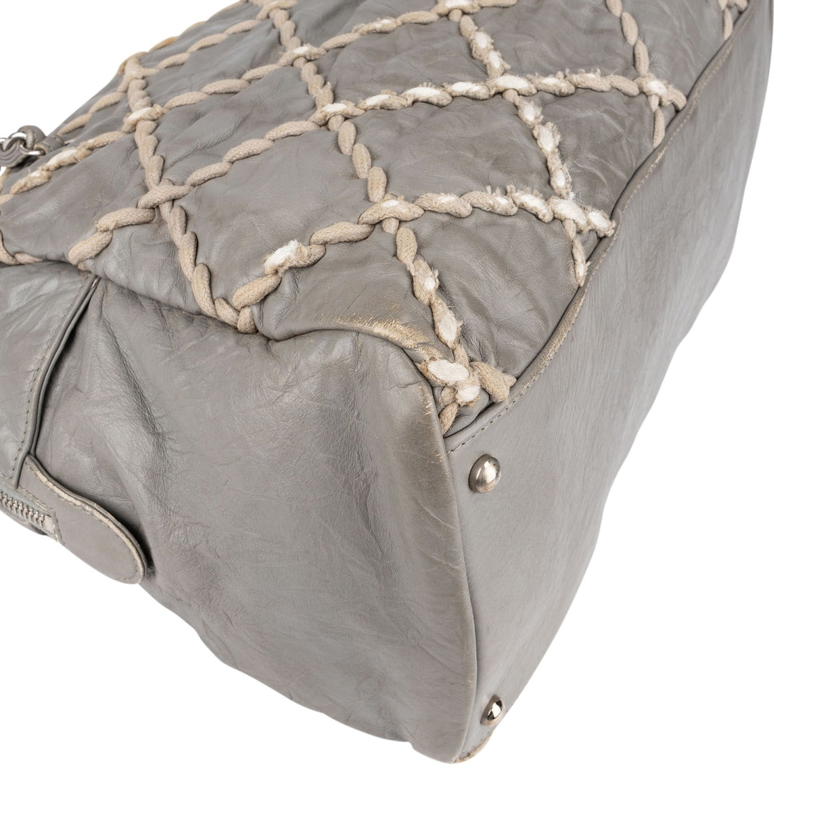 Chanel Crinkled Leather Braided Bowler Shoulder Bag