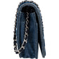 Chanel Denim Velvet Graffiti Wallet On Chain Crossbody Bag