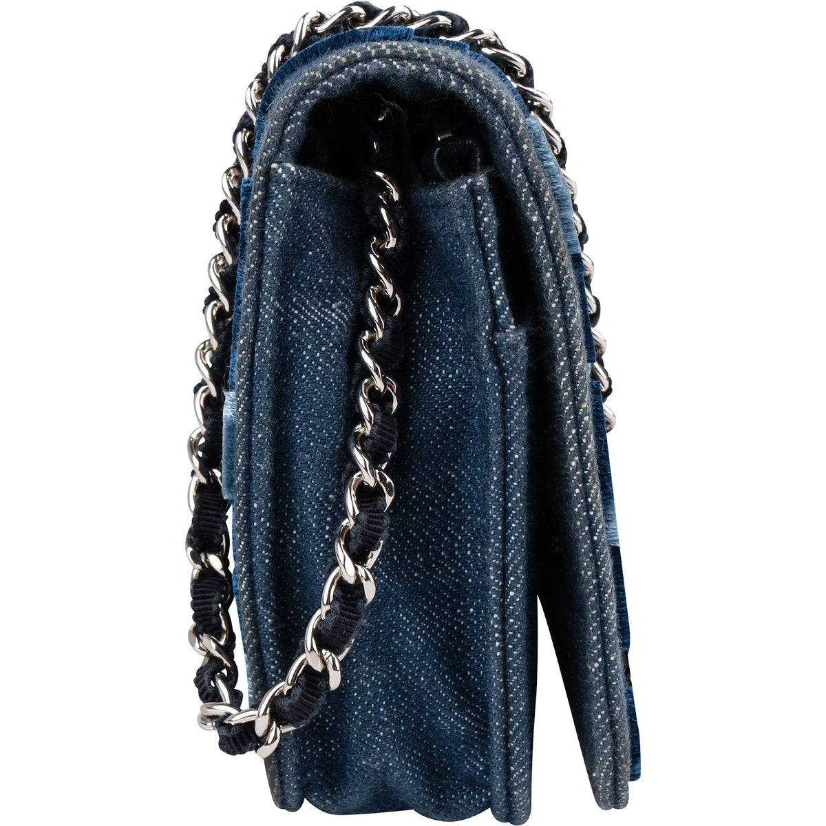 Chanel Graffiti Wallet on Chain aus Denim und Samt – Ansicht 3