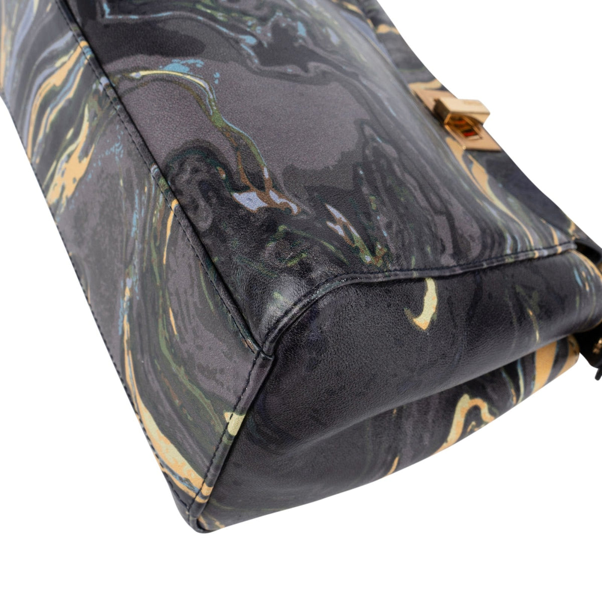 Fendi Marbled Leather Peekaboo Mini Handbag