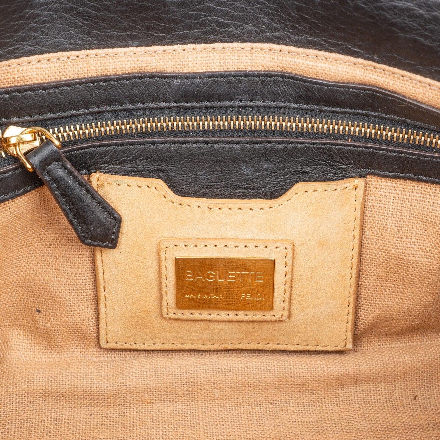 Fendi Vitello Leather Baguette Shoulder Bag