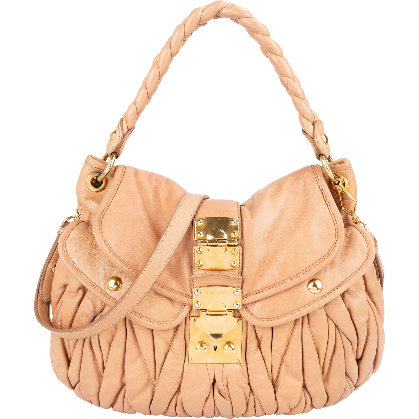 Miu Miu Matelassé Leather City Hobo Shoulder Bag