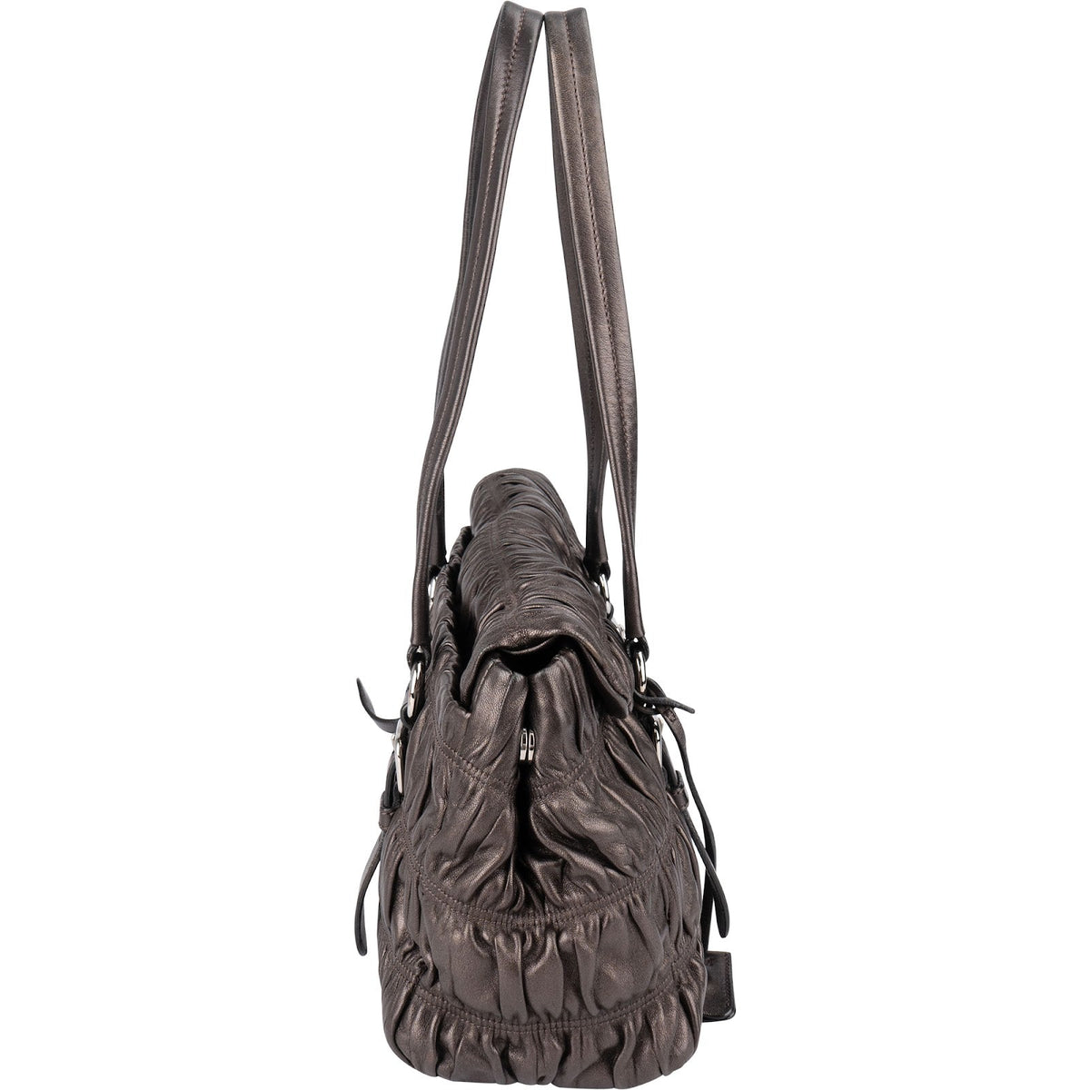 Prada Matelassé Nappa Leather Gaufre Coffer Satchel Shoulder Bag