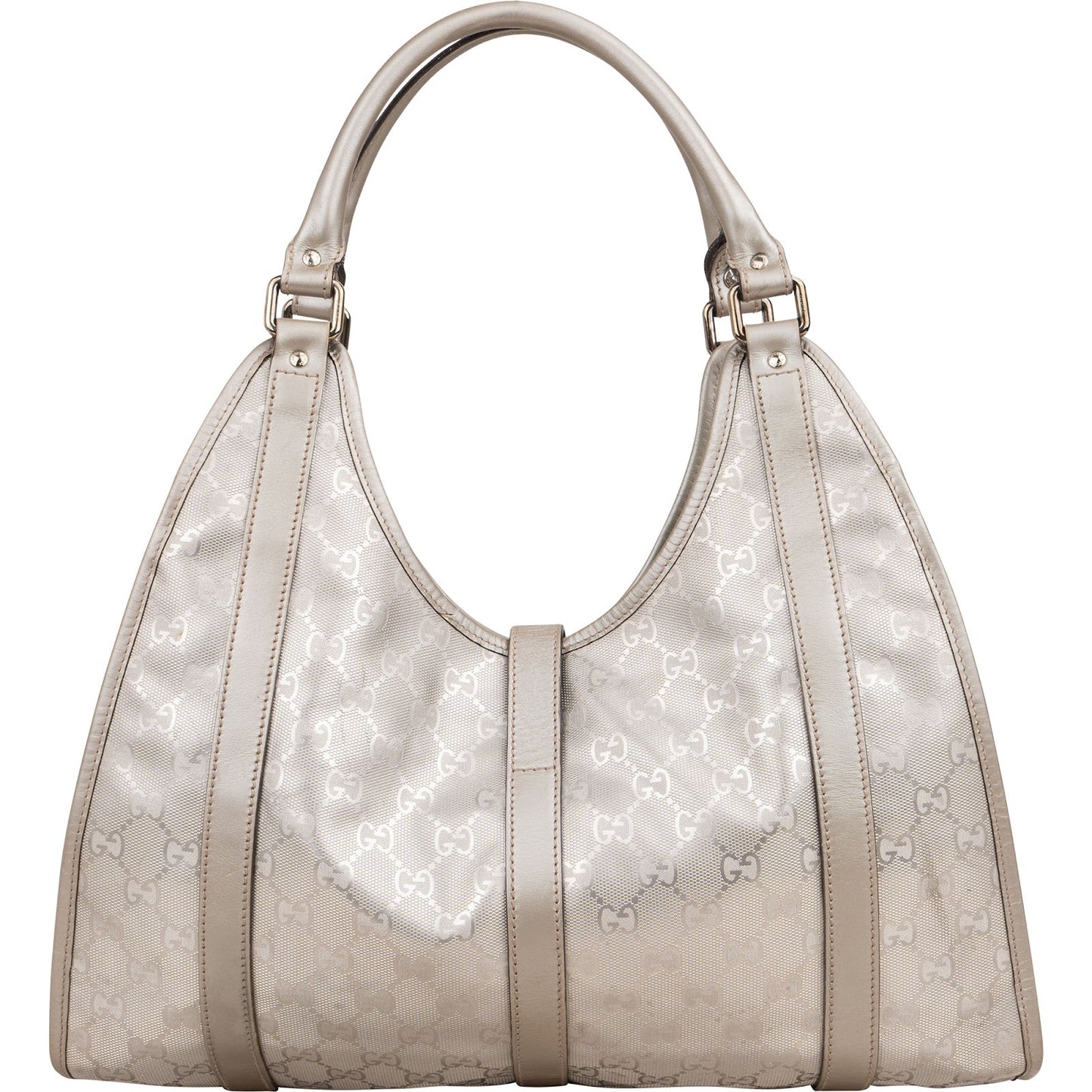Gucci Monogram GG Imprimé Silver Jackie Shoulder Bag