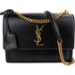 Saint Laurent Black Leather Sunset Medium Crossbody Bag
