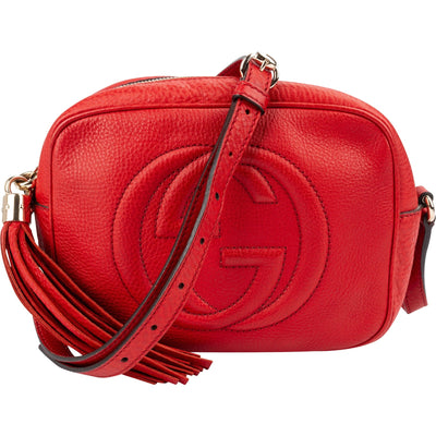Gucci Pebbled Leather Soho GG Disco Crossbody Bag