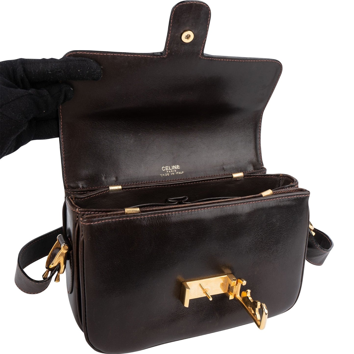 Celine Box Leather Horse Carriage Shoulder Bag