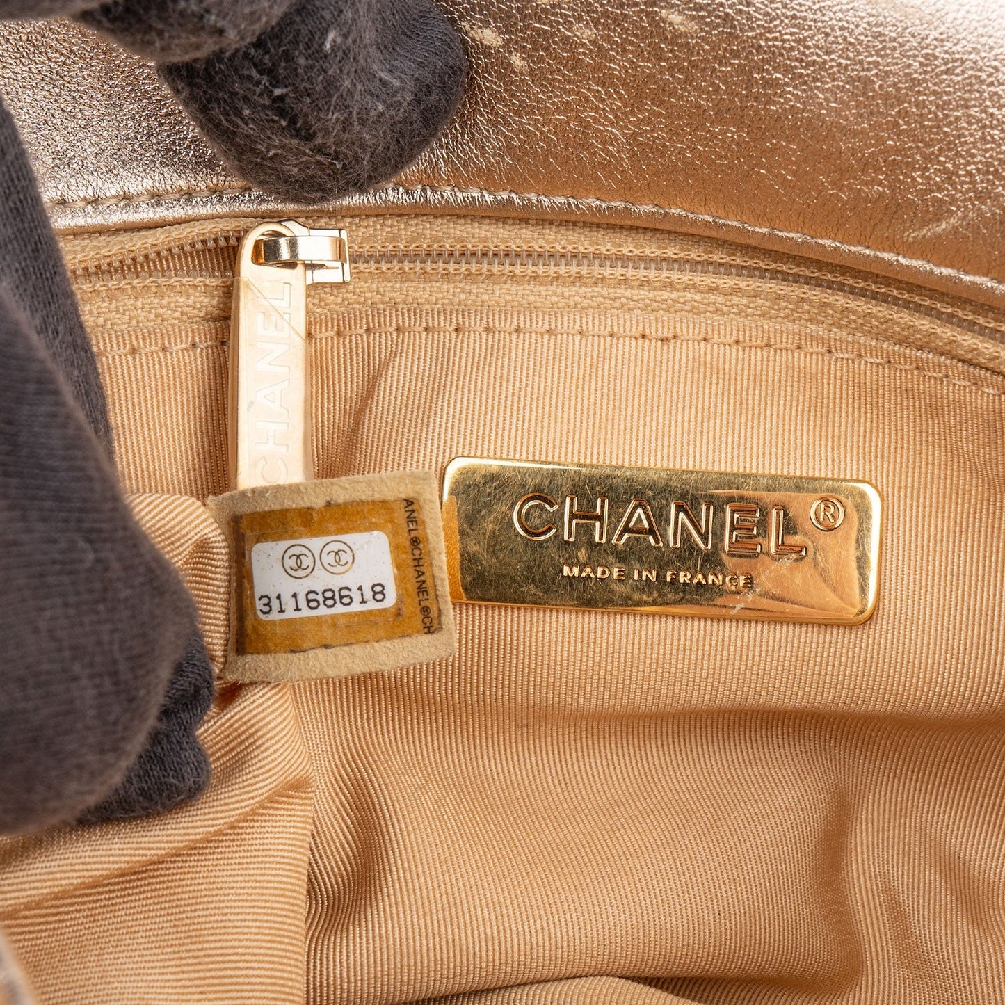 Chanel 19 Quilted Metallic Lambskin Chanel Single Flap Crossbody Bag