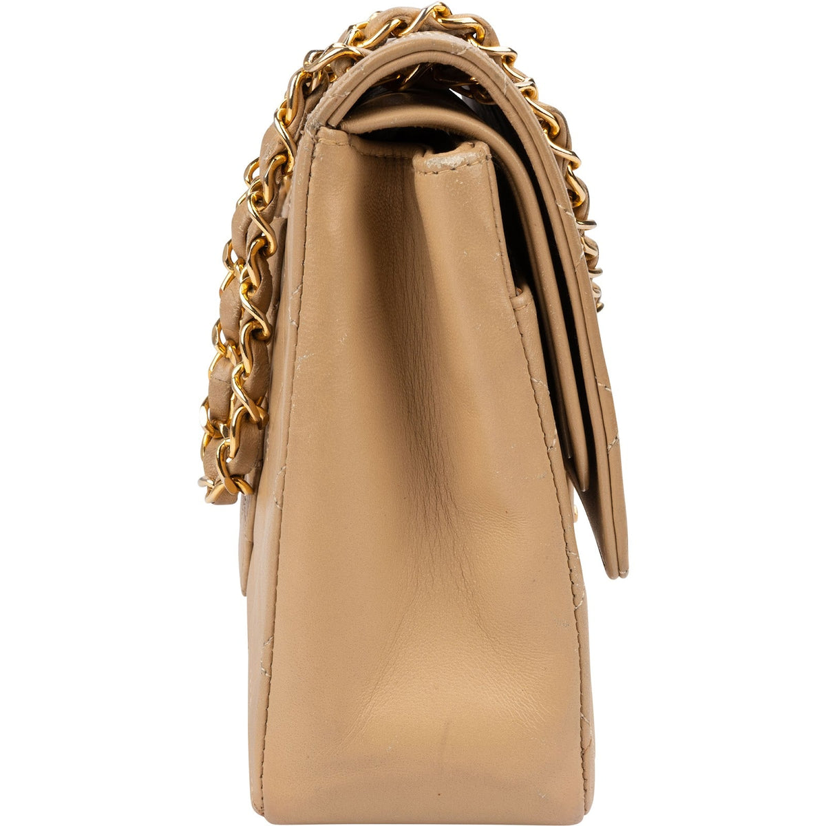 Chanel Quilted Lambskin 24K Gold Double Flap Shoulder Bag