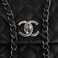 Chanel Quilted Caviar Leather Palladium Coco Handle Single Flap Handbag
