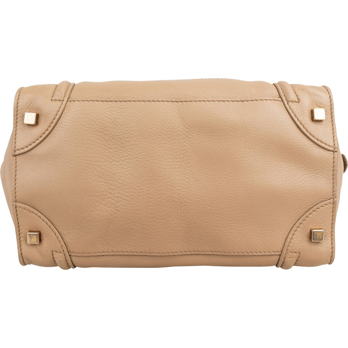 Céline Drummed Calfskin Luggage Tote Handbag