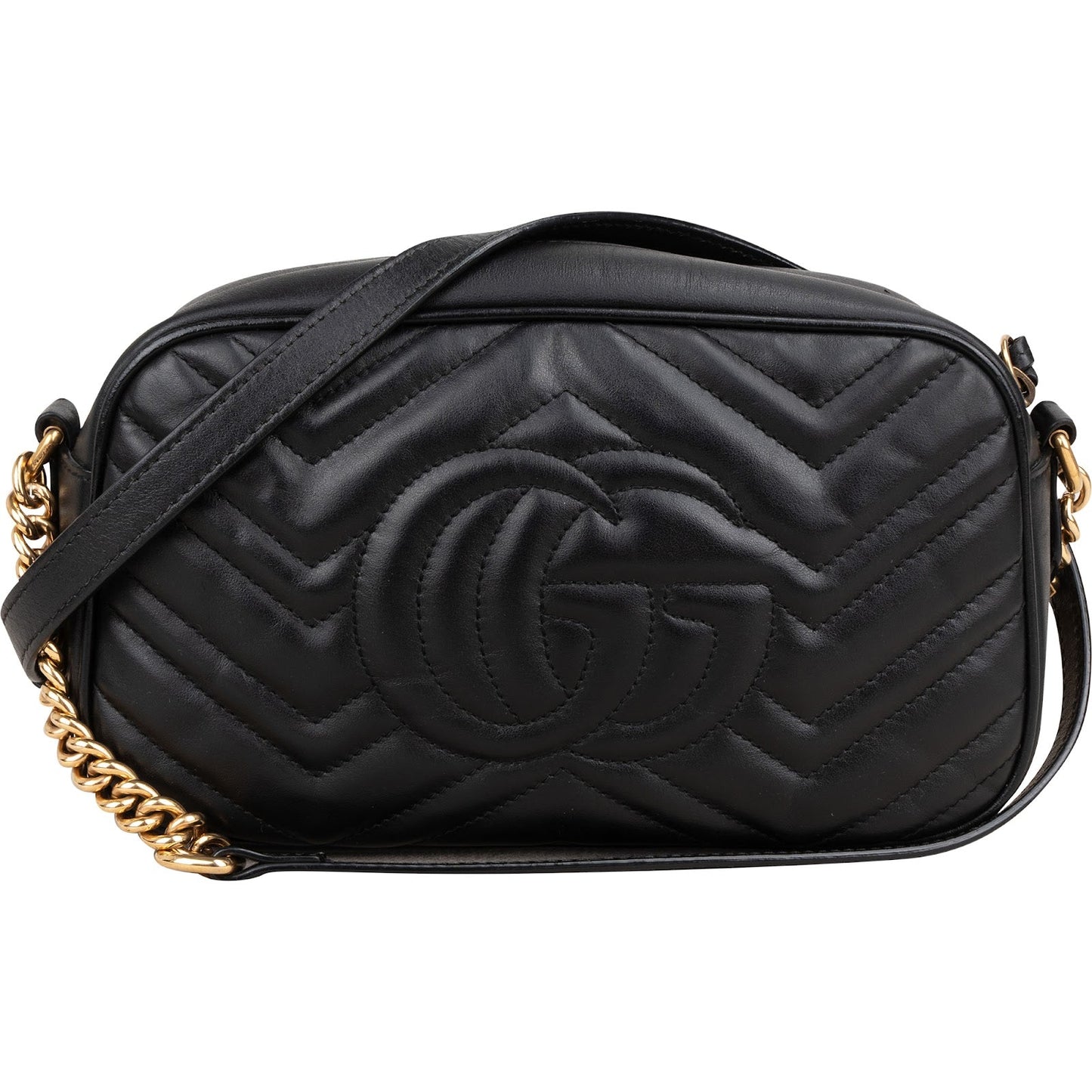 Gucci Chevron Leather GG Marmont Camera Crossbody Bag