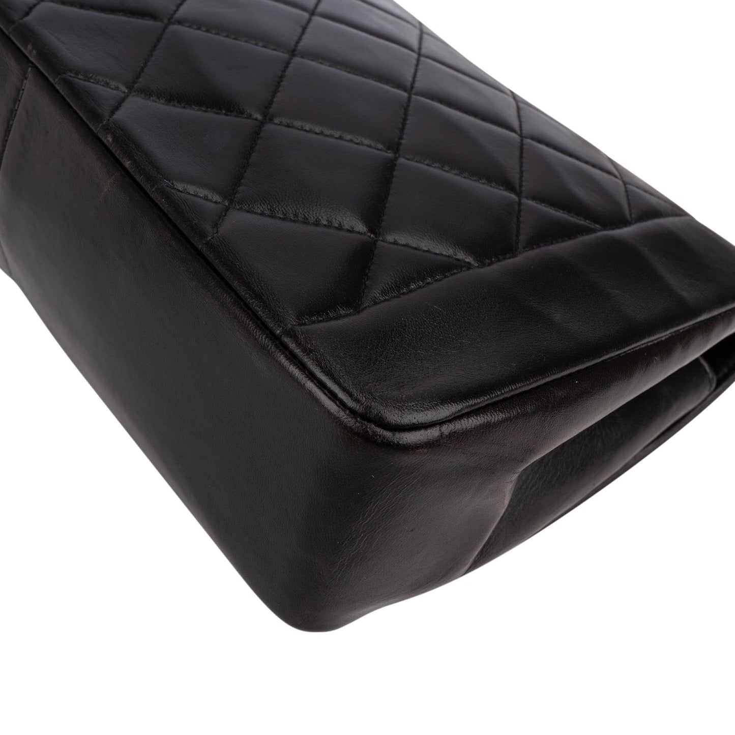 Chanel Quilted Lambskin 24K Gold Medium Diana Single Flap Crossbody Bag