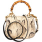 Gucci Multicolor Python Leather Bamboo 1947 Mini Top Handle Handbag