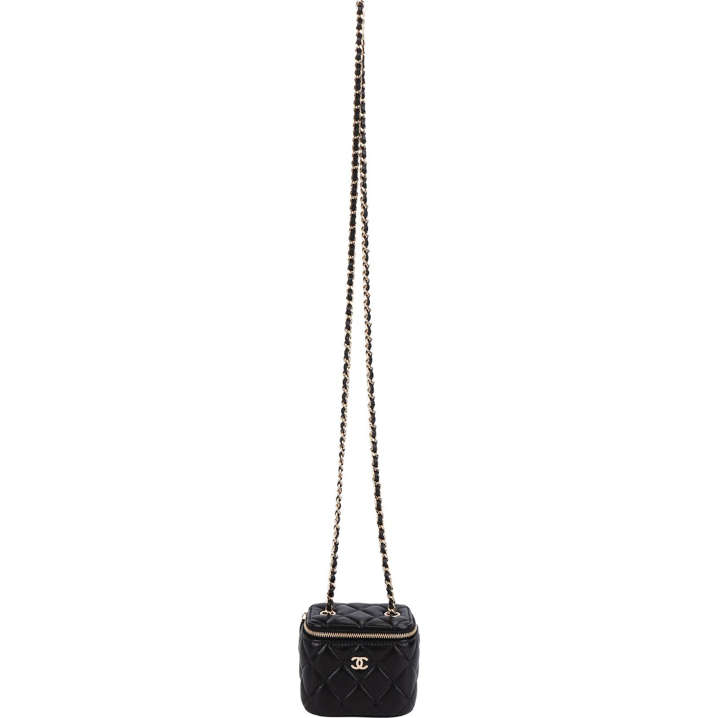 Chanel Quilted Lambskin Mini Vanity Case Crossbody Bag