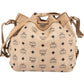 MCM Monogram Visetos Drawstring Bucket Crossbody Bag