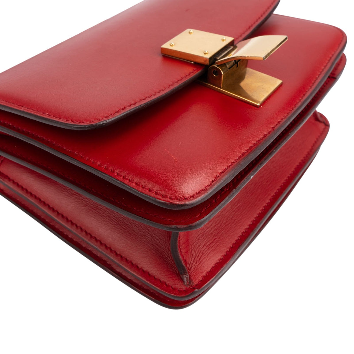 Celine Small Triomphe aus rotem Box-Kalbsleder – Ansicht 6