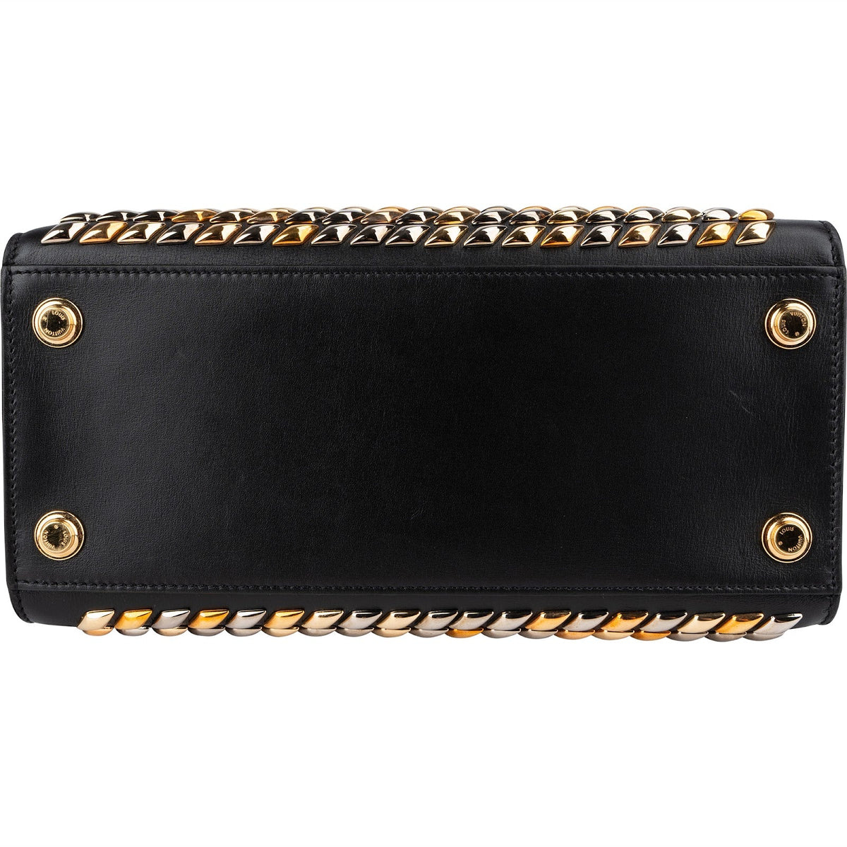 Louis Vuitton Black Studded Leather City Steamer PM Handbag