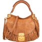 Miu Miu Brown Matelasse Leather Coffer City Handbag