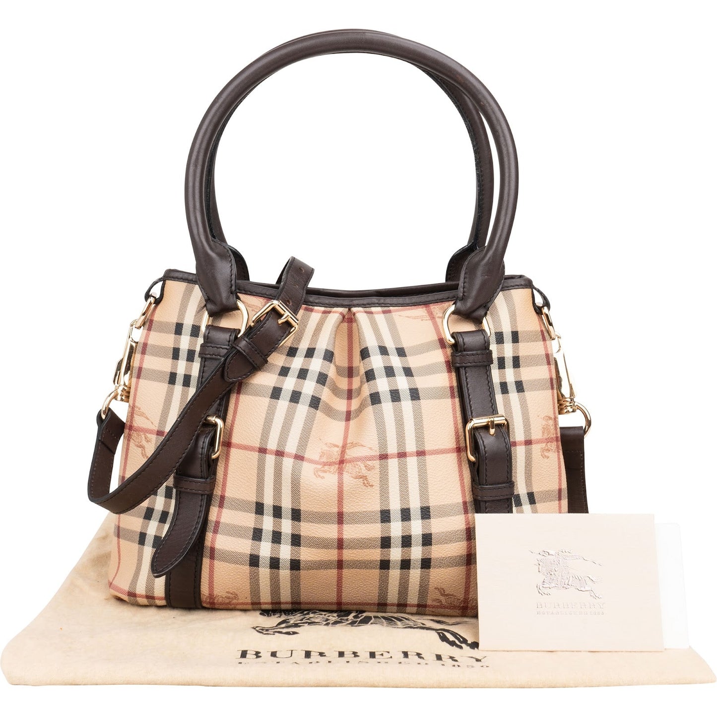 Burberry Nova-Check Monogram Haymarket Shoulder Bag