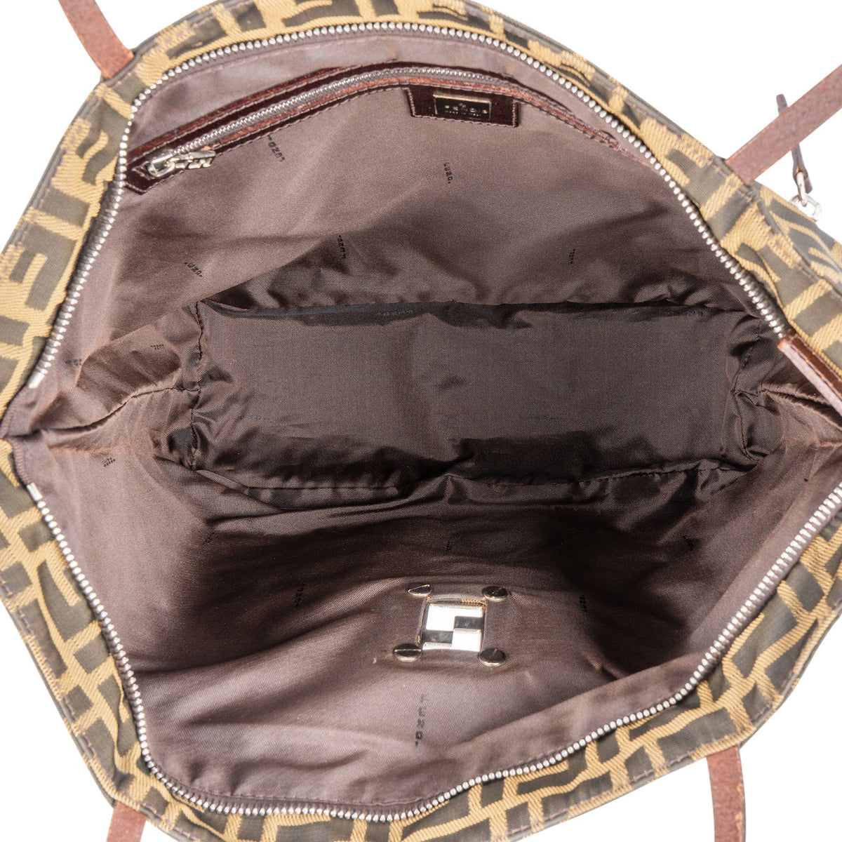 Fendi Monogram Zucca Canvas Tote Shoulder Bag