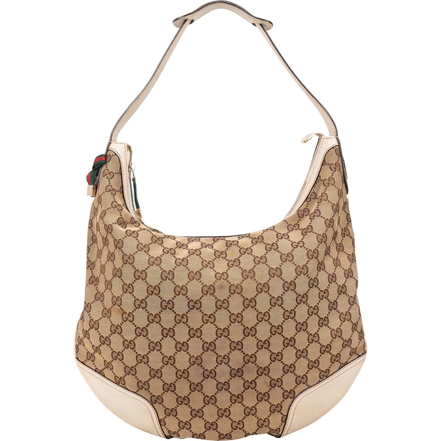 Gucci Monogram GG Canvas Web Detail Hobo Shoulder Bag