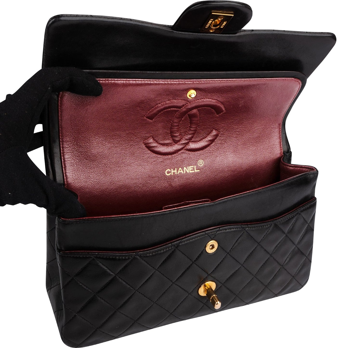 Chanel Quilted Lambskin 24K Gold Medium Double Flap Shoulder Bag