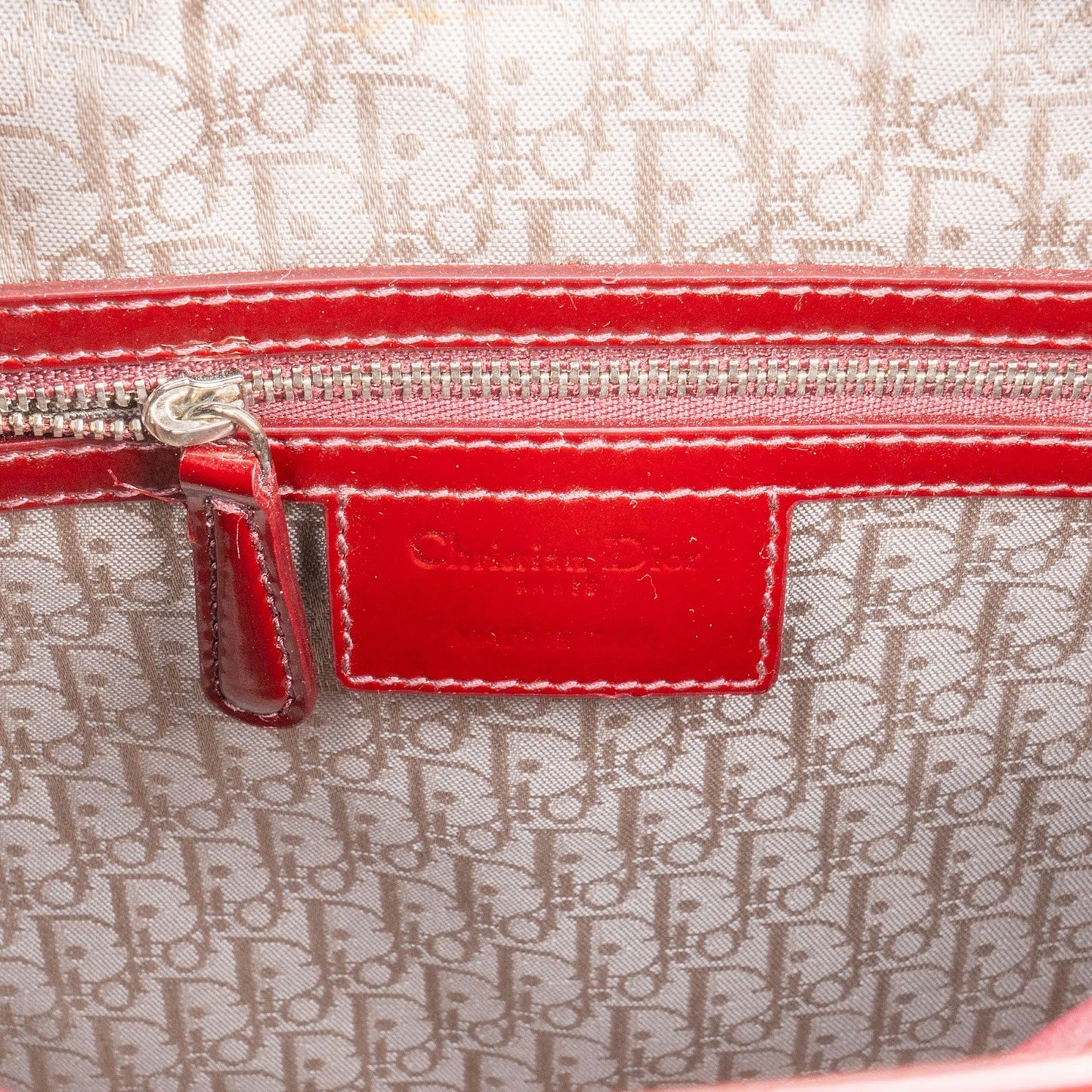 Christian Dior Quilted Patent Leather Lady Dior Handbag