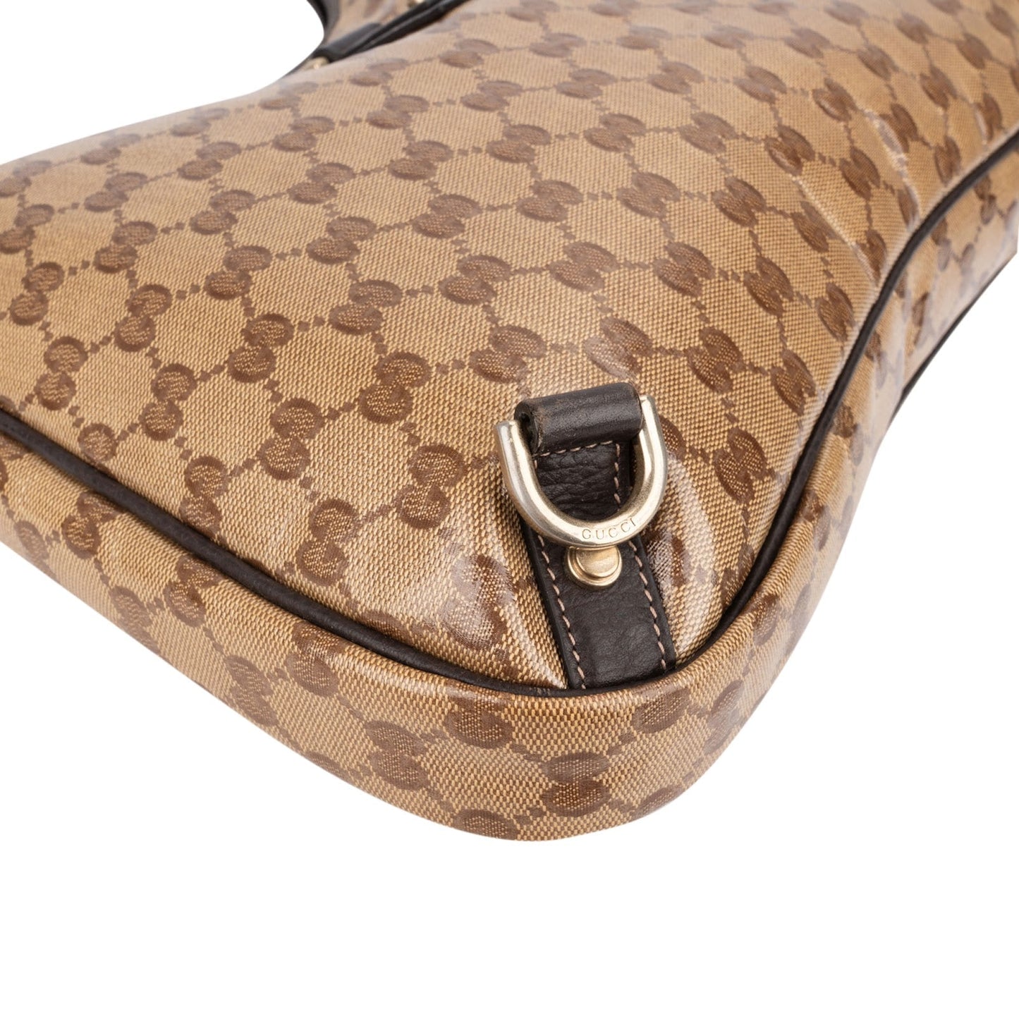 Gucci Monogram Crystal GG Abbey D-Ring Hobo Shoulder Bag