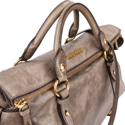 Miu Miu Vitello Lux Leather Bow Handbag