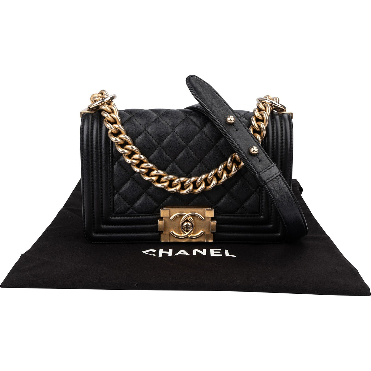 Chanel Quilted Calfskin Small Boy Single Flap Crossbody Bag