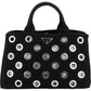 Prada Triangle Perforated Grommet Canapa Handbag