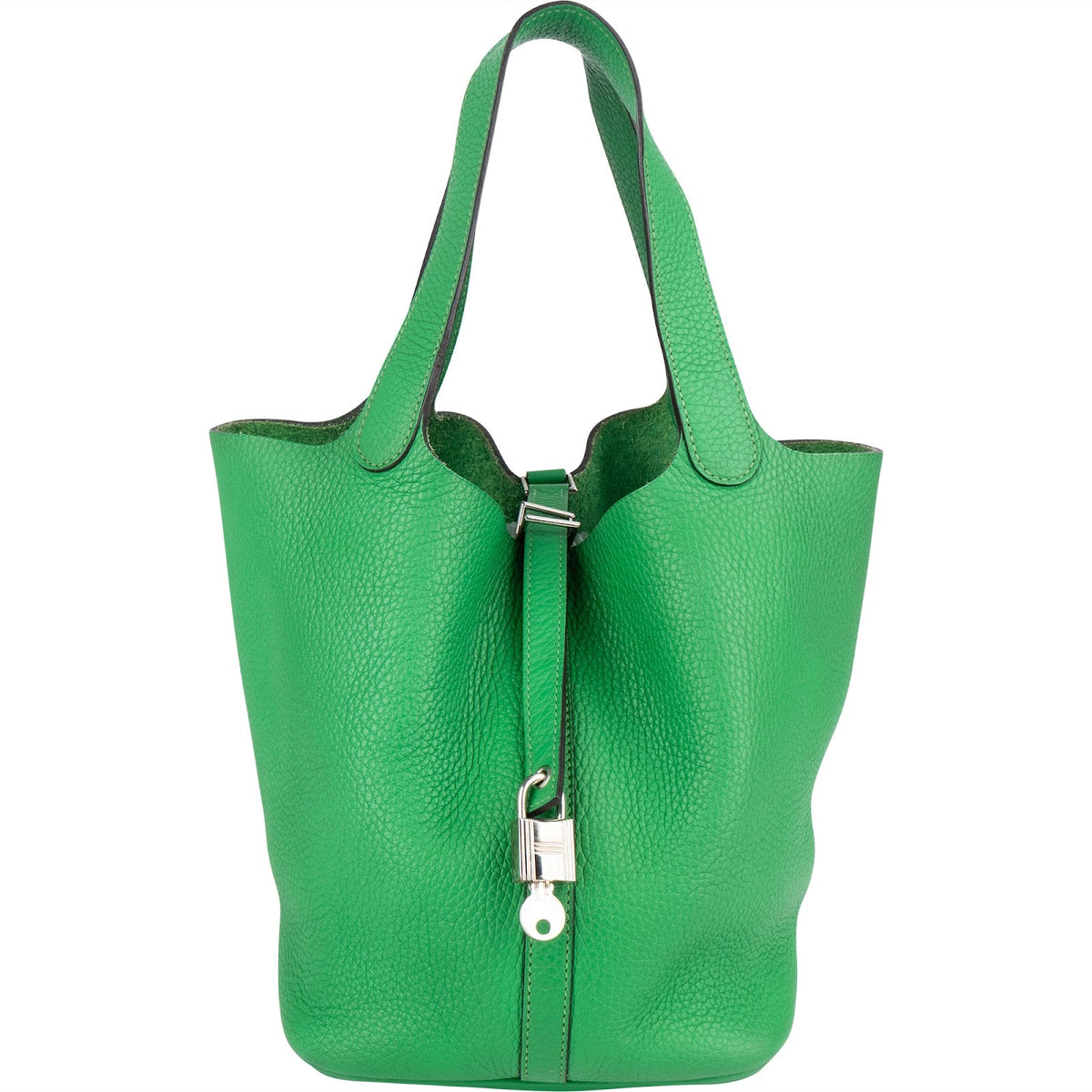 Hermès Green Taurillon Clemence Picotin Lock 22 (MM) Handbag