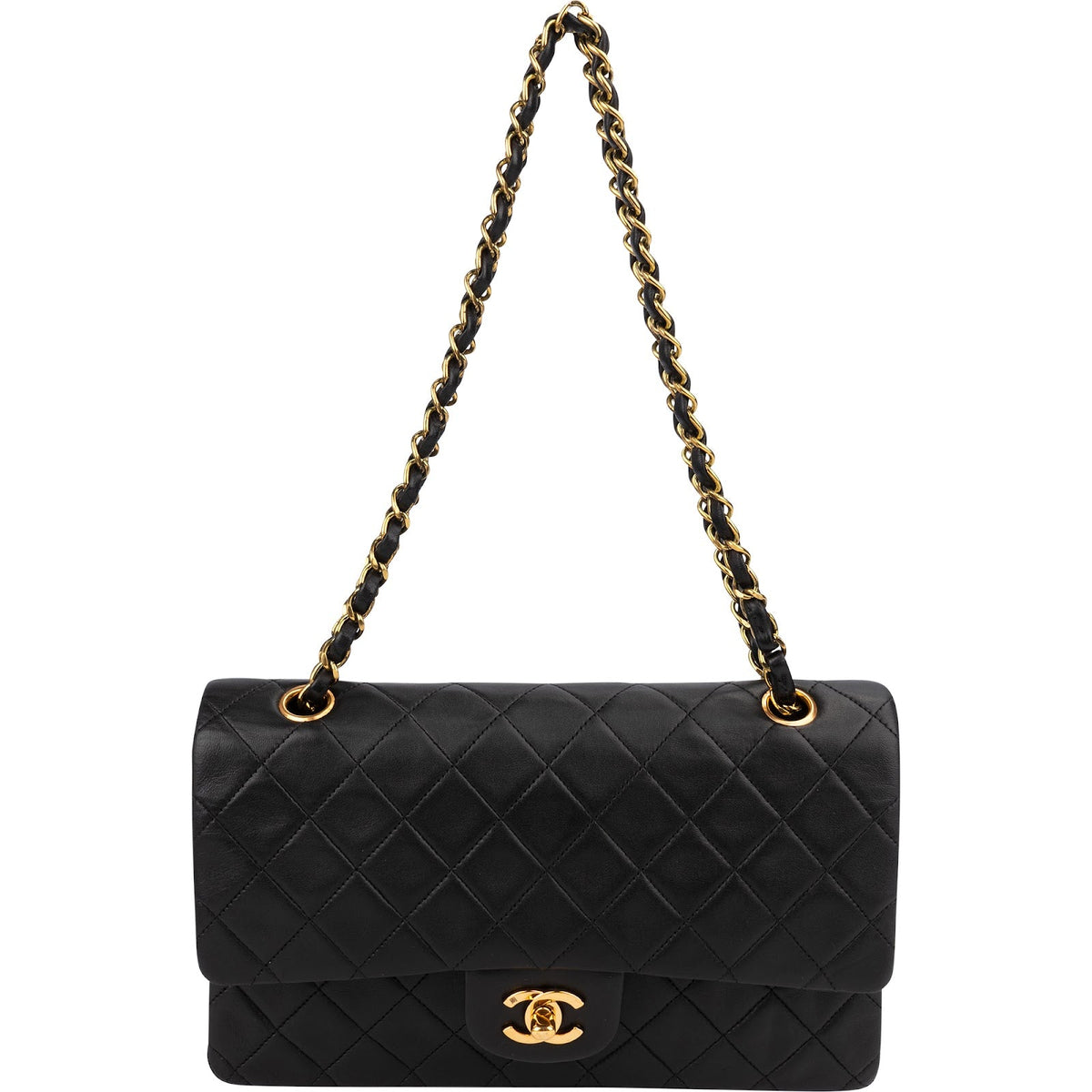 Chanel Medium Double Flap aus gestepptem Lammleder – Ansicht 10