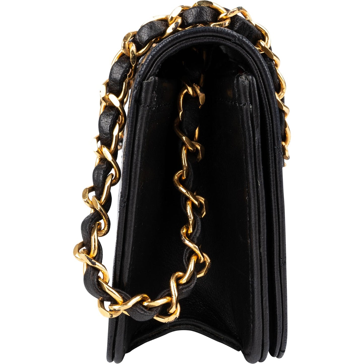 Chanel Quilted Lambskin 24K Gold Single Flap Shoulder Bag