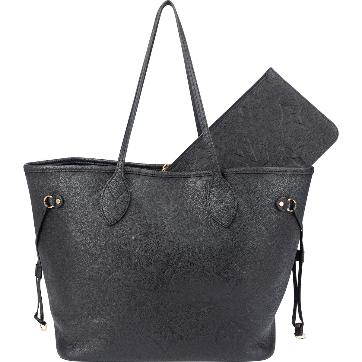 Louis Vuitton Noir Monogram Empreinte Leather Neverfull MM Shoulder Bag