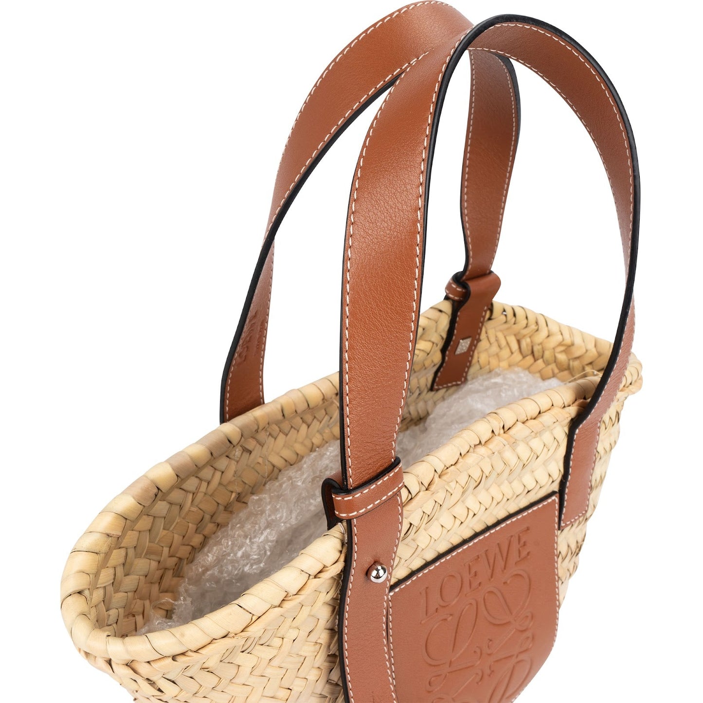 Loewe Raffia Small Basket Shoulder Bag
