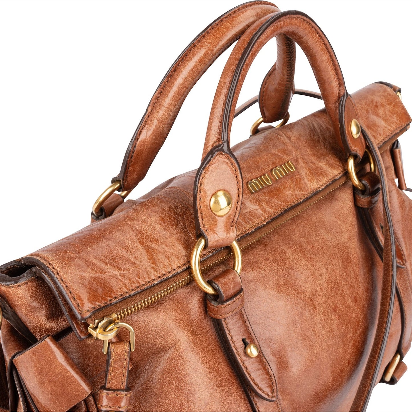 Miu Miu Vitello Lux Bow Handbag
