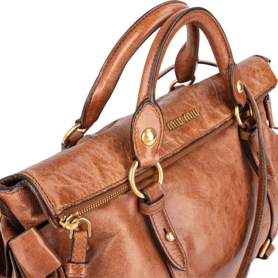 Miu Miu Vitello Lux Bow Handbag